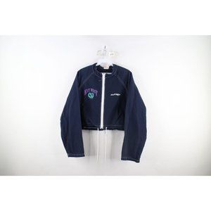 Vtg 90s Surf Style Womens M / L Key West Florida Cropped Windbreaker Jacket USA
